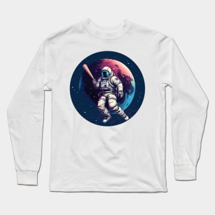 Astronot playing baseball Long Sleeve T-Shirt